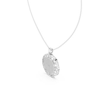 Colgante de Diamante Redondo Cultivado en Laboratorio en Oro Blanco de 14K para Mujer |   Ropa de Boda |   Diamante Cultivado Nuevo - Product Image 5