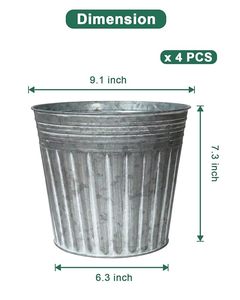 Maceta Redonda de Hierro Galvanizado para Plantas Suculentas, Decoración y Aplicaciones Elegantes de Exhibición en Jardines - Product Image 2