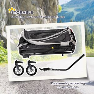 Remolque/Cochecito para Mascotas 2 en 1 de Aluminio, Color Gris, con 4 Ruedas, Reflectores, Bandera de Seguridad, Tamaño Grande para Transportar Ovejas - Product Image 6