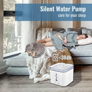 Bebedero para Mascotas Ultrasilencioso Blanco de 93 oz/2.75 L, Dispensador de Agua Automático Fácil de Limpiar para Perros y Gatos, Suministros para Animales Pequeños - Product Image 5