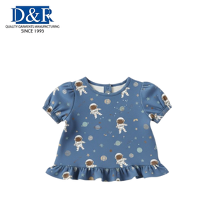 Conjunto de Ropa Floral Acanalada para Bebés Niñas, Fabricante Mayorista de Malasia, Estilo Minimalista para Niños Pequeños, Primavera - Product Image 4