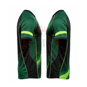 Camiseta de Fútbol para Hombre, Degradado Verde y Negro, Manga Corta, Cuello Redondo, Poliéster que Absorbe la Humedad, Ajuste Atlético, para Todas las Temporadas - Product Image 2