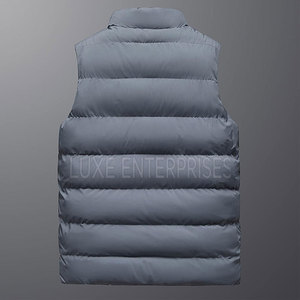 Service OEM : Créez votre propre gilet matelassé court imperméable pour homme, vêtement d'extérieur décontracté en coton mélangé de haute qualité - Product Image 4