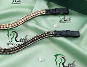 Al por mayor: Cintas para la frente de caballo de cuero con cristales y pedrería, colores personalizados, OEM - Product Image 4