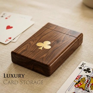 Boîte de rangement pour cartes en bois avec emblème de pique, forme rectangulaire, design rustique, pour table, utilisation en intérieur, salon - Product Image 3