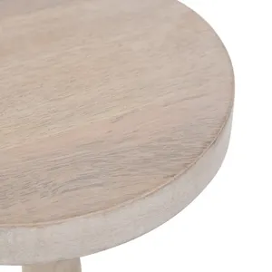 Table basse ronde en bois rustique avec base décorative, meubles modernes pour salon - Product Image 5