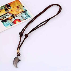 Vintage Alloy Claw Pendant Necklace with Adjustable Leather Cord for Men & Boys - Product Image 5