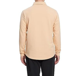 Camisa Slim Fit a Rayas, Camisas Polo Casuales de Manga Larga con Logotipo Bordado, Estampado para Golf, Camisas Polo de Manga Larga - Product Image 2