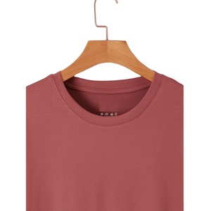 T-shirt à manches courtes pour homme en tissu biologique, coupe décontractée, séchage rapide, épaules tombantes, design oversize, respirant, tissu éponge, col rond, grande taille - Product Image 6
