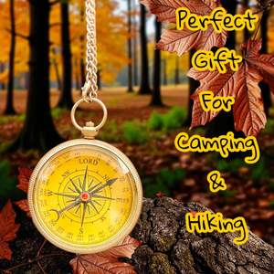 Brújula de latón con caja de madera y estuche tipo medallón - Regalos para abuelos y cumpleaños, Técnica de soldadura de artículos de mesa - Product Image 5