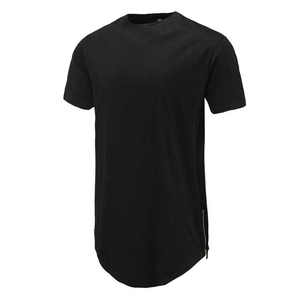 T-shirt blanc à manches courtes pour homme, col rond, coupe classique, séchage rapide, couleur unie, jersey tricoté, décontracté, longueur longue - Product Image 5