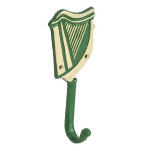 Ireland Harp <b>Wall</b> Mount Metal <b>Hooks</b> 3 <b>Hook</b> Vintage Style Coat <b>Rack</b> Decorative Home Accessory Door Mount Irish <b>Hooks</b> & Rails - Product Image 2