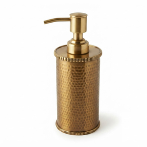 Gold Fluted Soap Dispenser Metal Ribbed Liquid Hand Wash Pump Bottle Countertop <b>Bathroom</b> <b>Accessory</b> <b>Set</b> For Hotel Supply - Product Image 3