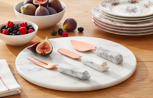 Modern Copper <b>Cheese</b> <b>Knife</b> <b>Set</b> With Marble Handle Durable Dishwasher Safe Serving Tools For Kitchen Use And Hotel Use - Product Image 4