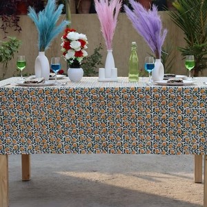 Wholesale Wedding Decoration Table Cloth for Events 100% Cotton Picnic <b>Tablecloths</b> Vintage Block Print <b>Rectangle</b> Table Cover - Product Image 6
