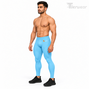 Leggings de compression pour hommes en polyester et élasthanne, extensibles, pour la gym et la course, anti-humidité, respirants, vêtements de fitness OEM - Product Image 1