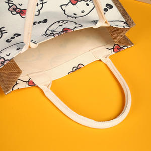 Heavy Duty <b>Jute</b> Eco <b>Shopper</b> <b>Bag</b> with Wide Base for Bulk Shopping - Product Image 4