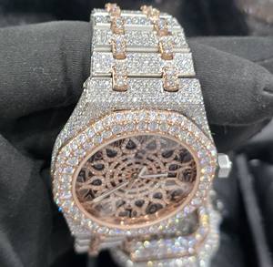 Montres mécaniques de luxe pour hommes, édition limitée, diamants Moissanite, boîtier en acier inoxydable Ronda, analogique, verre saphir - Product Image 2