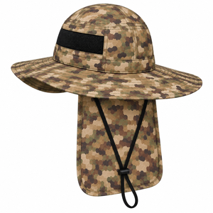 Sombrero de Pesca con Logotipo Personalizado, Protección Solar, Tipo Boonie, con Solapa para el Cuello, Cordón Ajustable, Patrón de Camuflaje, Gorra para Exteriores - Product Image 6