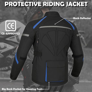 Veste de moto pour homme SAMROZ SPORTS, avec protections CE, en velours côtelé, équipement de course, grandes poches réglables - Product Image 3