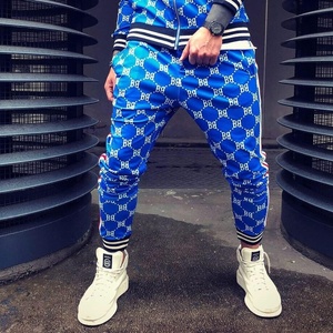 Factory Sale Men's Urban Front Zipper Enclosure Track Suit With Ribbed Hem Cuffs Zip <b>Up</b> Printed Fabric Sublimated Sweat Suit Set - Product Image 6