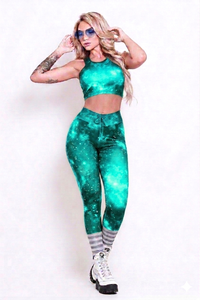 Women <b>Yoga</b> <b>Set</b> Best Quality Textured Solid Stitch Digital Print 2 Piece Breathable High Waist - Product Image 4