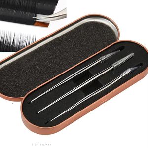 Juego de Pinzas para Pestañas de Acero Inoxidable de Precisión con Puntas Dentadas en Estuche Color Oro Rosa - Product Image 4