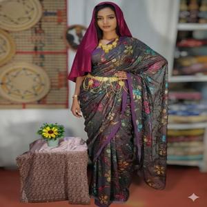 Luxury Attire Somali Couture Maqbal Woven <b>Velvet</b> Set Dirac Jacquard Twill Slub Eco-Friendly Medium Weight <b>Dress</b> Girls Wedding - Product Image 1