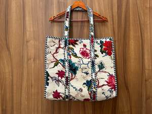 Sac fourre-tout matelassé en velours réversible avec doublure en toile vintage, fermeture éclair, très grande taille, pour femme, idéal pour les voyages et le shopping - Product Image 5