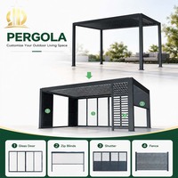 Gazebo pergola à toit rigide, gazebo en aluminium, gazebo d'extérieur, pergola à lames orientables, pergola rétractable