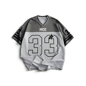 Custom Logo Pattern Short Sleeve Oversized V Neck American Football Jersey Breathable Street Style 100% Polyester Tshirt - Product Image 2