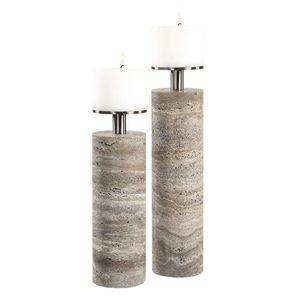 Wholesale Price Handmade Wooden Taper <b>Candle</b> Holder Set Rustic Tabletop Home Decor Accent Piece - Product Image 3