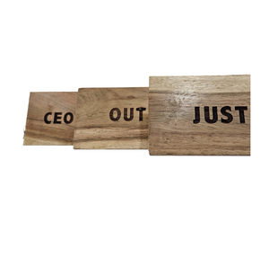 Premium Handcrafted Wooden Desk <b>Name</b> <b>Plate</b> Set of Three with Engraved Office Messages for Executive Workspace Decor - Product Image 2