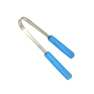 Grattoir à langue en acier allemand de qualité supérieure avec poignée en caoutchouc - Product Image 1
