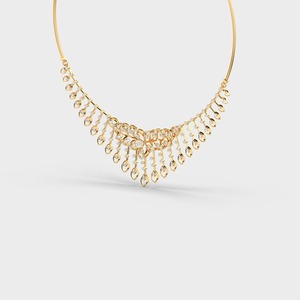 Diamond <b>Necklace</b> in 14K Yellow Gold Round Cut Flower Design <b>Statement</b> Jewelry for Women Luxury Fine <b>Necklaces</b> - Product Image 4