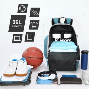 Sac de sport personnalisé pour équipe, sac à dos de basketball tendance en tissu Oxford doublé, imperméable avec logo pour football et basketball - Product Image 5