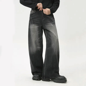 Dernier design, service OEM, pantalon en jean large pour homme, lavé, confortable, qualité supérieure, coupe classique, respirant, mode personnalisée - Product Image 1