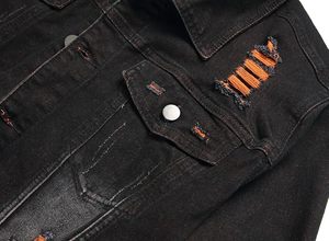 Chaqueta vaquera vintage elástica para hombre, 100% algodón, de un solo botón, estilo urbano, de invierno, con patchwork, cortavientos, servicio OEM, talla 4XL - Product Image 6
