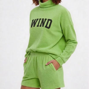 Conjunto de Shorts y Top de Cuello Alto para Mujer, Estilo Urbano, de Poliéster/Algodón, Ecológico, de Secado Rápido, Transpirable y Ligero - Product Image 1