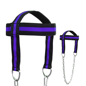 Harnais de tête en nylon robuste avec chaîne en acier pour exercices de renforcement du cou, gym, fitness, sport et entraînement - Product Image 4