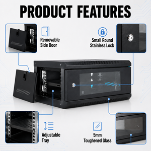 Armoire réseau murale 4U de 19 pouces, rack de serveur métallique, petit coffret informatique pour système de réseau de centre de données - Product Image 2