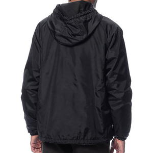 Veste coupe-vent à capuche noire pour homme, fermeture éclair, style décontracté, vêtement d'automne, en polyester, coupe régulière - Product Image 2