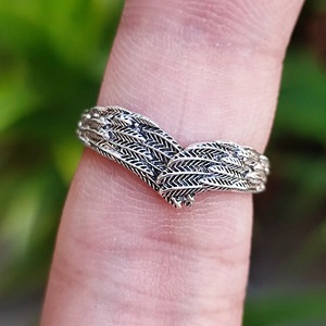 Anillo Delicado Hecho a Mano con Alas de Ángel y Plumas en Plata de Ley para Hombre y Mujer, Uso Diario - Product Image 5