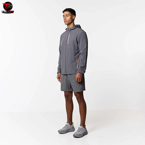 Conjunto Deportivo Ligero con Capucha y Pantalones Cortos para Correr en Primavera, Ropa Deportiva para Entrenamiento al Aire Libre, Estampado de Leopardo, Unisex - Product Image 3