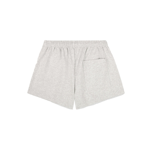 Custom Women's Beverly Script Disco Shorts Heather Gray Cotton Fleece Heavyweight 380 GSM Elastic Waistband Custom Branding OEM - Product Image 4