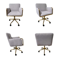 Fauteuil de bureau et de loisirs personnalisé DM Factory, fauteuil de réception avec accoudoirs rembourrés, base pivotante réglable et roulettes pour hôtel