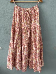 Elegant Floral Printed Tiered Cotton Long <b>Skirt</b> for Women Soft Breathable & Flowy Ethnic <b>Skirt</b> for Daily Wear Festive Occasions - Product Image 5