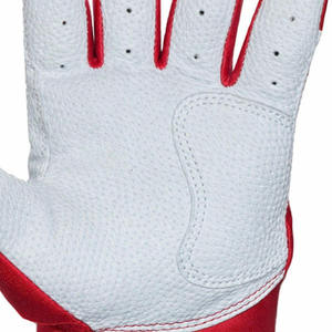 Custom Red <b>White</b> Leather Baseball Batting Gloves Breathable Palm Anti Slip Grip Adjustable Wrist Strap Lightweight Quick-Dry - Product Image 6
