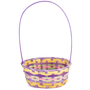 Panier naturel coloré pour cadeaux de douche de bébé nouveau-né paniers de panier cadeau en bambou en gros de qualité supérieure - Product Image 4
