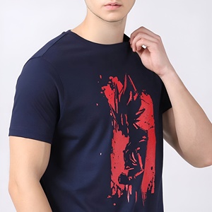 T-shirt graphique style anime pour homme, streetwear décontracté, manches courtes, coton, imprimé tendance, mode urbaine, haut d'été - Product Image 5